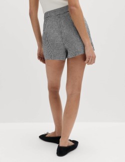 Pure Linen Checked Shorts