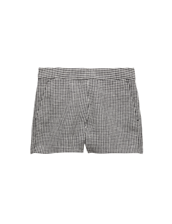 Pure Linen Checked Shorts