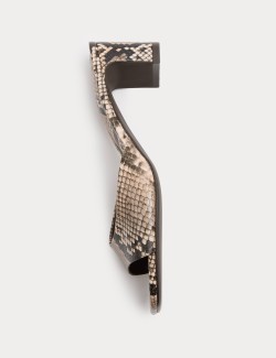 Snake Print Block Heel Mules