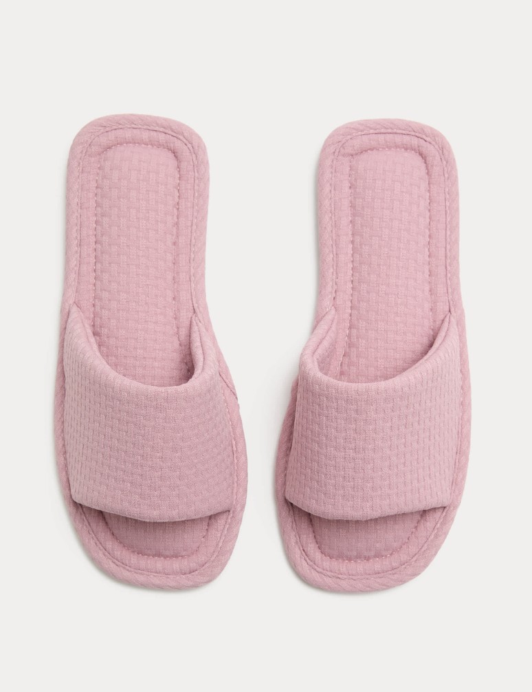 Woven Open Toe Slider Slippers
