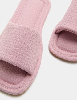 Woven Open Toe Slider Slippers