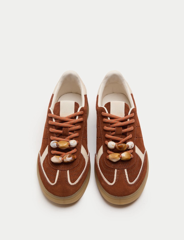 Suede Bead Detail Trainers