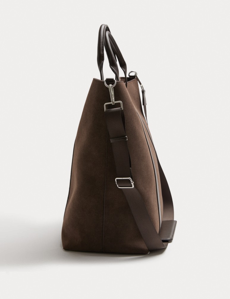Faux Suede Tote Bag