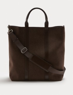 Faux Suede Tote Bag