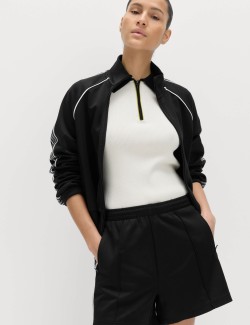 Cotton Rich Tricot Zip Up Track Jacket