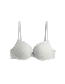 Juni Cotton Rib Wired Push-Up Plunge Bra (A-E)