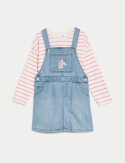 2pc Cotton Rich Striped Unicorn Outfit (2-8 Yrs)