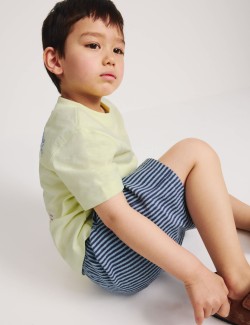 2pc Pure Cotton T-Shirt And Shorts Outfit (2-8 Yrs)
