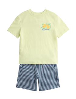 2pc Pure Cotton T-Shirt And Shorts Outfit (2-8 Yrs)