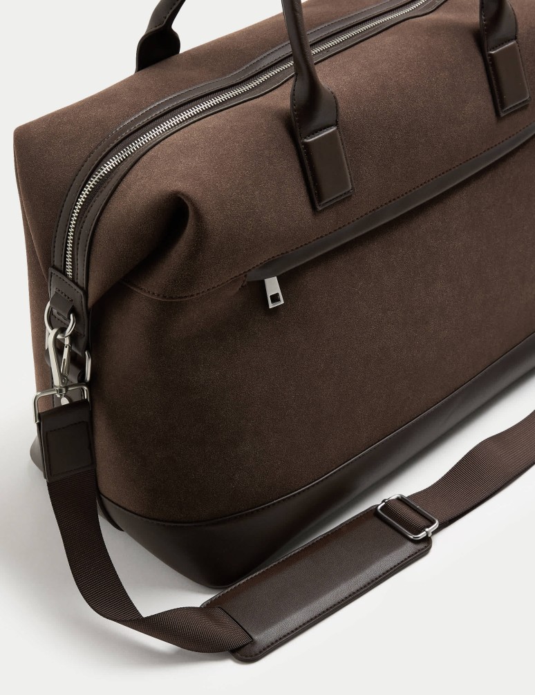 Faux Suede Weekend Bag
