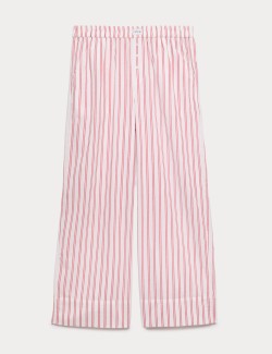 Pure Cotton Striped Wide Leg Pyjama Bottoms