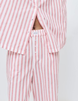Pure Cotton Striped Wide Leg Pyjama Bottoms