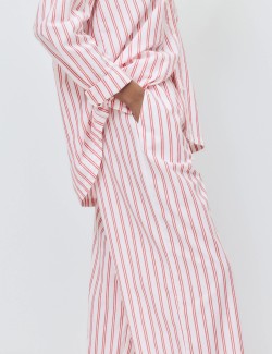 Pure Cotton Striped Wide Leg Pyjama Bottoms