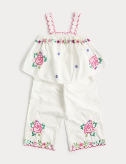 2 Piece Pure Cotton Embroidered Outfit (2-10 Yrs)
