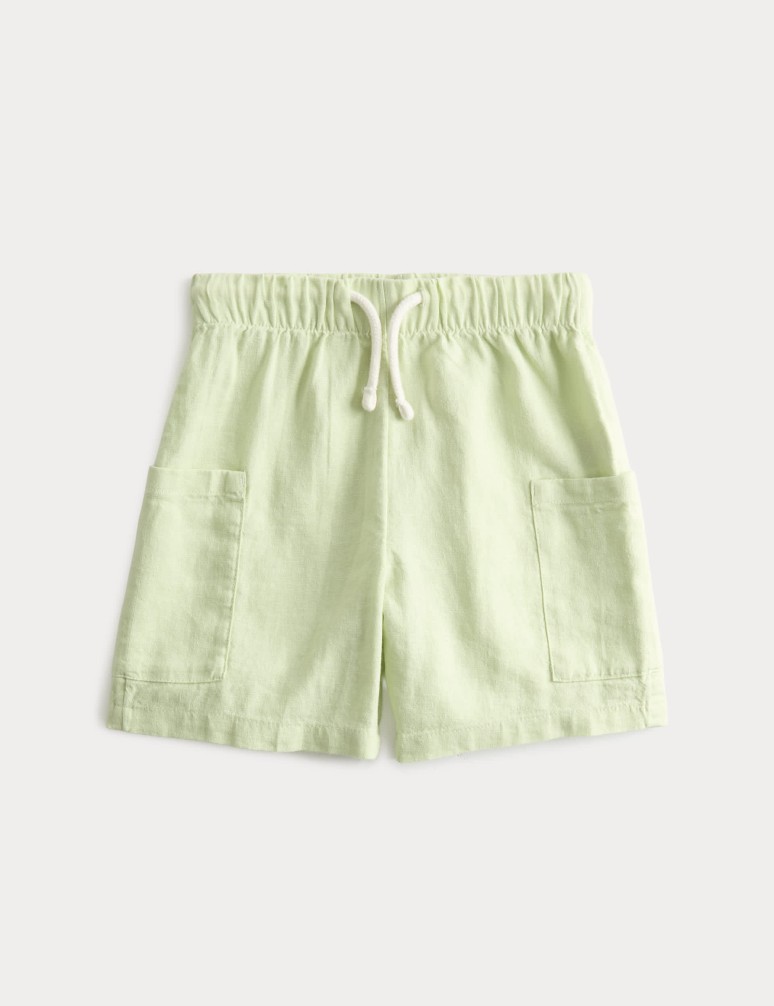 Linen Blend Cargo Shorts (2-8 Years)