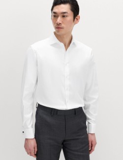 Regular Fit Luxury Cotton Double Cuff Twill Shirt