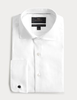Regular Fit Luxury Cotton Double Cuff Twill Shirt