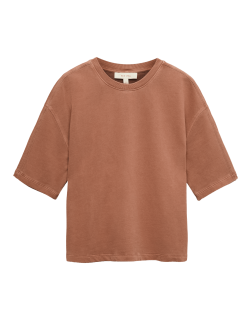 Pure Cotton Crew Neck Boxy Sweatshirt