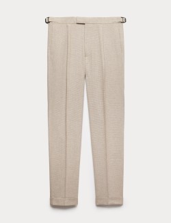 Tapered Fit Cotton Linen Blend Trousers