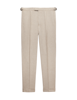 Tapered Fit Cotton Linen Blend Trousers