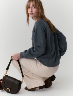 Cotton Rich Fleck Crew Neck Sweatshirt