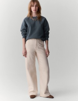 Cotton Rich Fleck Crew Neck Sweatshirt