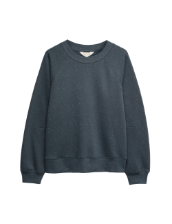 Cotton Rich Fleck Crew Neck Sweatshirt