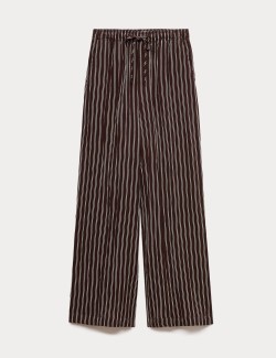 Lyocell Rich Drawstring Wide Leg Trousers