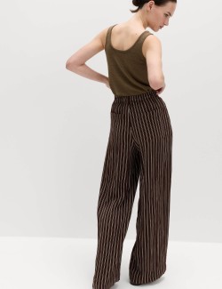 Lyocell Rich Drawstring Wide Leg Trousers