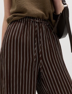 Lyocell Rich Drawstring Wide Leg Trousers