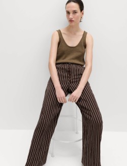 Lyocell Rich Drawstring Wide Leg Trousers