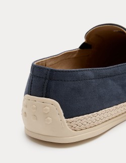 Textured Canvas Jute Rimmed Espadrilles