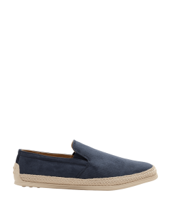 Textured Canvas Jute Rimmed Espadrilles