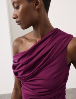 Lyocell Rich Draped Bardot Top