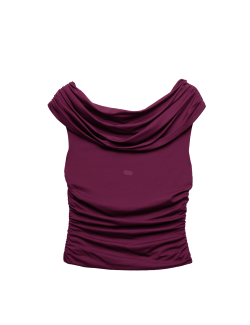 Lyocell Rich Draped Bardot Top