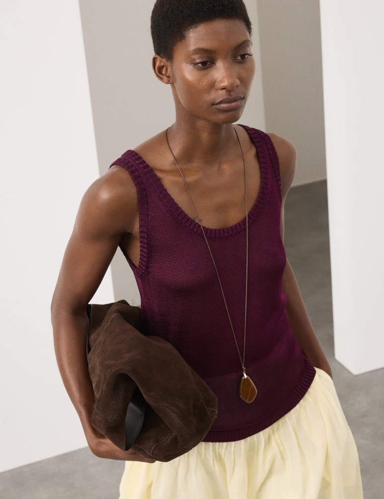 Metallic Knitted Vest Top