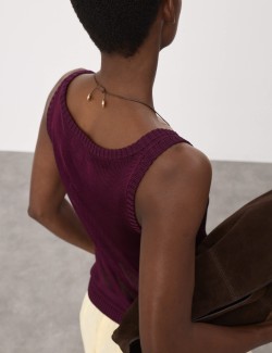 Metallic Knitted Vest Top