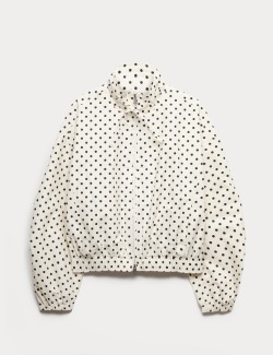 Cotton Rich Funnel Neck Bomber Jacket