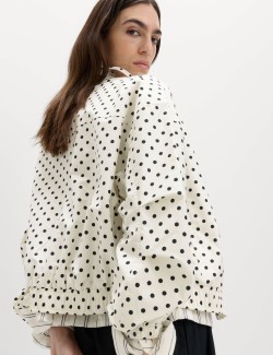 Cotton Rich Funnel Neck Bomber Jacket