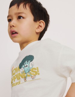 Pure Cotton Vegetable Graphic T-Shirt (2-8 Years)