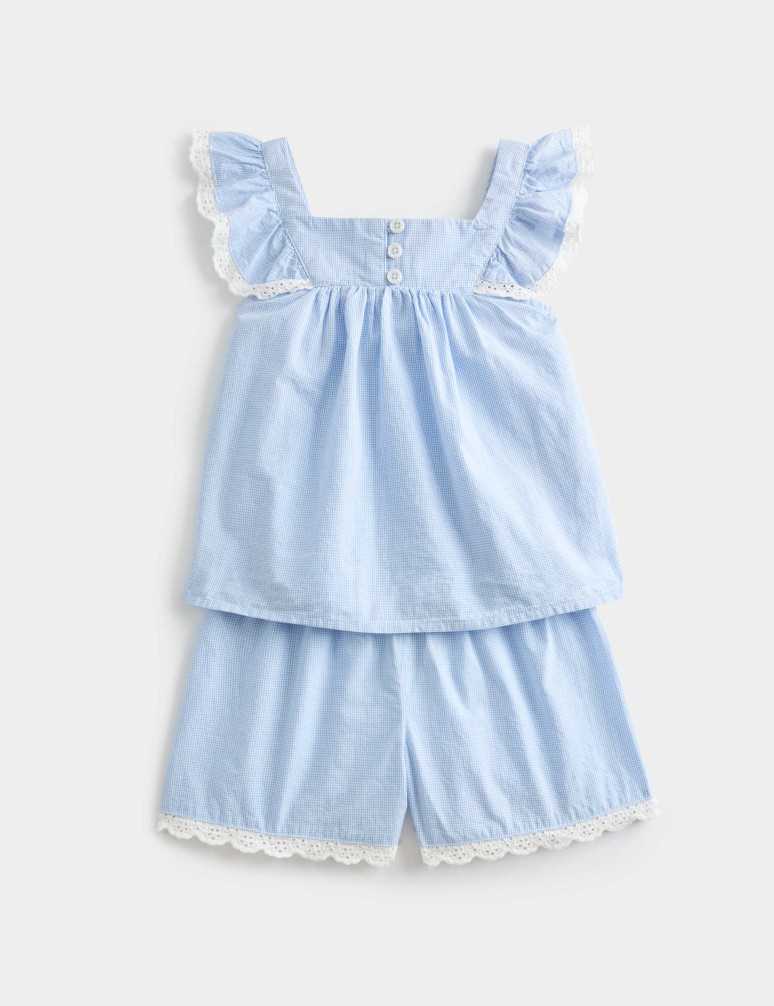 Kids' Pure Cotton Blue Stripe Shortie Pyjamas (1-8 Yrs)