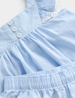 Kids' Pure Cotton Blue Stripe Shortie Pyjamas (1-8 Yrs)