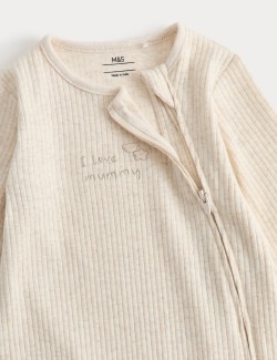 Kombinéza na spaní I Love mummy, s vysokým podílem bavlny (0–12 měsíců)