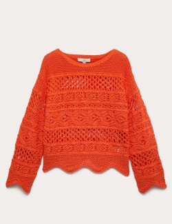Cotton Rich Textured Cropped Jumper