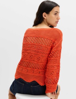 Cotton Rich Textured Cropped Jumper