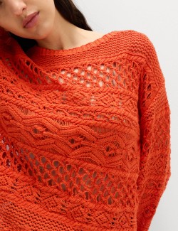 Cotton Rich Textured Cropped Jumper
