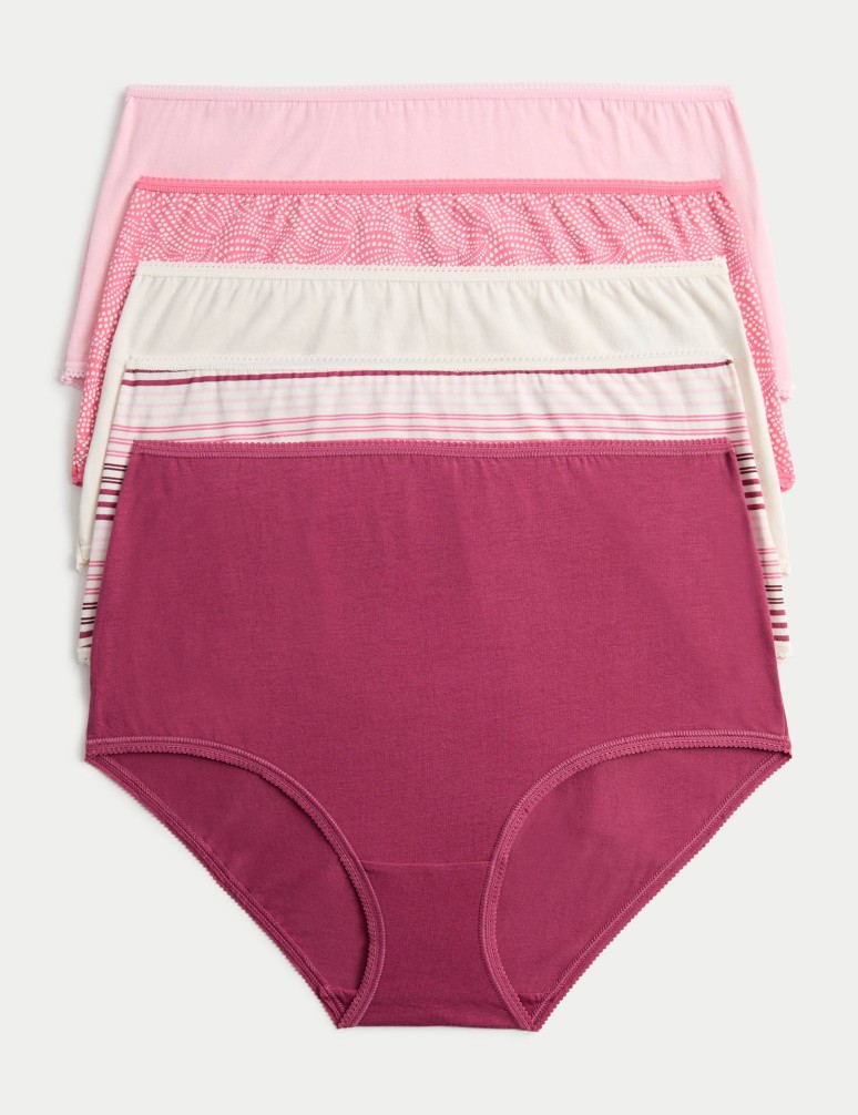 Kalhotky do pasu, z bavlny s materiálem Lycra™, 5 ks