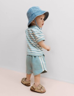 2 Pack Pure Cotton Side Stripe Shorts (0-5 Yrs)