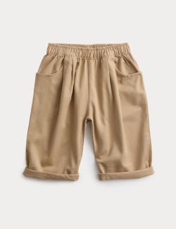 Chino kalhoty nadměrné velikosti s plisováním, z čisté bavlny (0 Months-6 let)