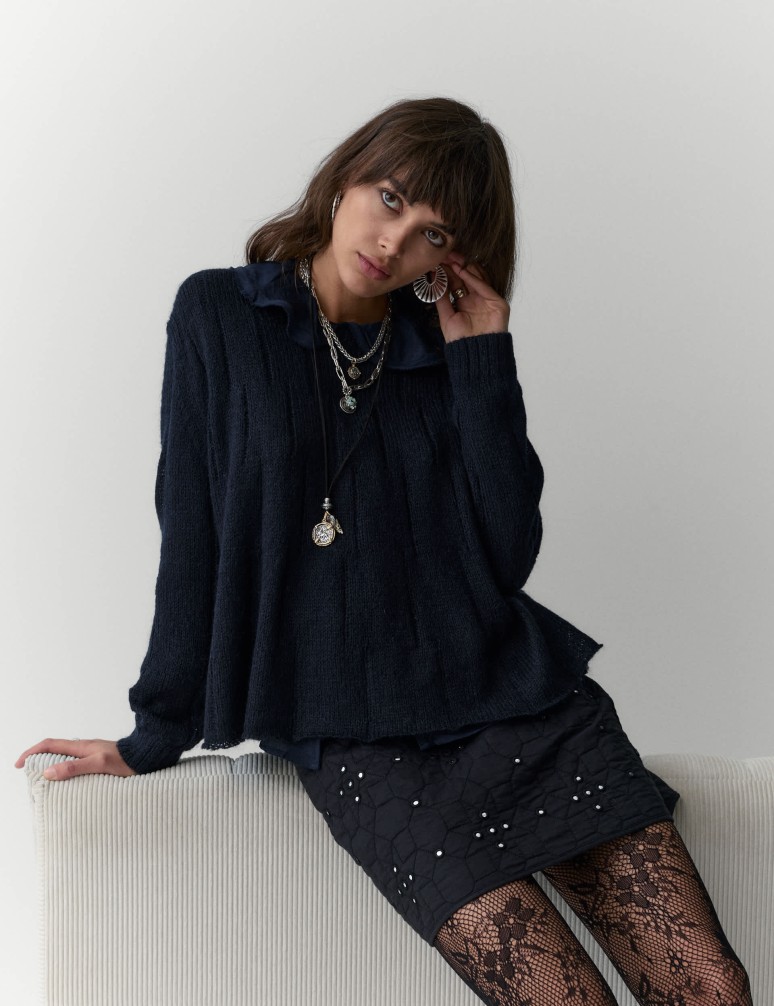 Fine Gauge Slouchy Jumper with Mohair
